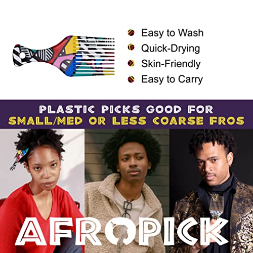 Afropick peine para cabello rizado negro plástico antiestático miniatura 4