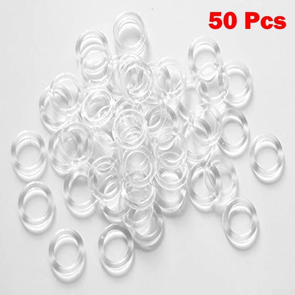 Anelli Per Tende Café 50 Pezzi In Plastica Trasparente - 16 Mm, Per Tende Romane E Balloon