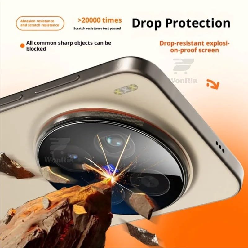 Image of WonRia Pack 1- Back Camera Lens Protector for Vivo X300 Pro 5G Camera Glass Protector Guard [3D Premium] - Black