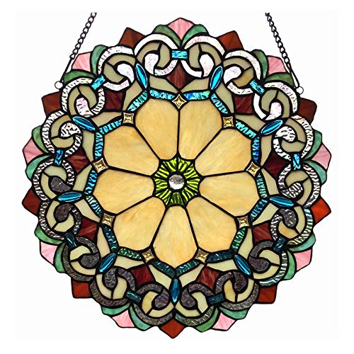 RADIANCE goods Victorian Tiffany-Glass Window Panel 18