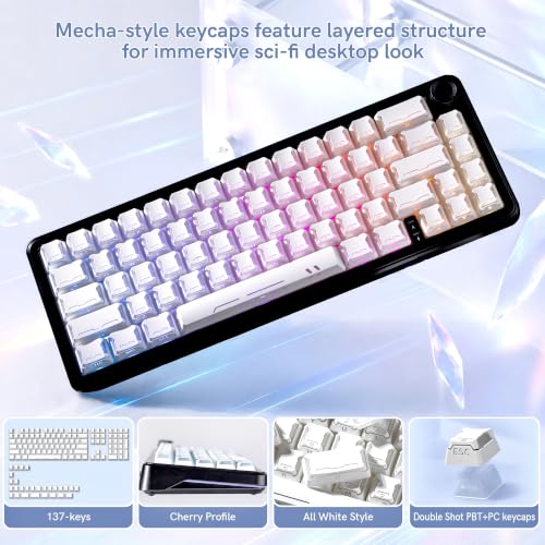 Image of dagaladoo Shine Through keycaps Set,Double Shot PBT keycaps Mecha Armor