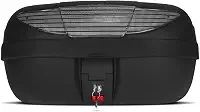 Baú Bauleto Moto 2 45 Litros Preto Com Lente Cristal Cabe 2 Capacetes