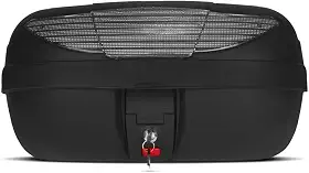 Baú Bauleto Moto 2 45 Litros Preto Com Lente Cristal Cabe 2 Capacetes