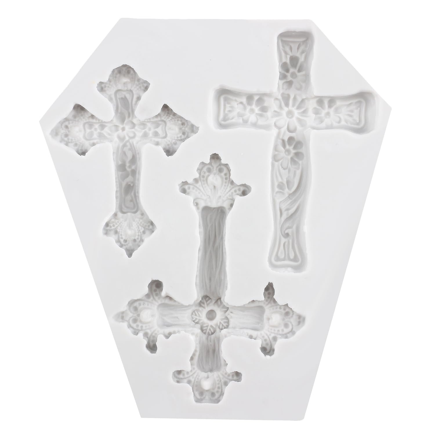 MINFEIDMS Cross Moulds Cross Silicone Moulds Cross Fondant Mould for Cake Decoration Cupcake Topper Chocolate Candy Sugar Craft Gum Paste Polymer Clay - Image 3