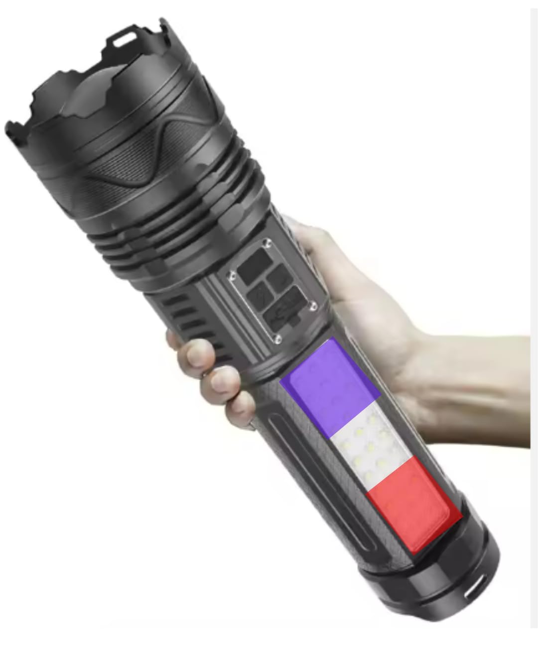 Long Range Rechargeable Torch with 4 Modes | Center Light & 2 Side Modes | World's Brightest LED Flashlight-image-20
