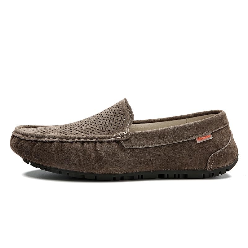 Men's Loafers Leather Driving Loafers Breathable Perforated Flat Heel Slip Resistant Anti-Slip Fashion Slip-ons2