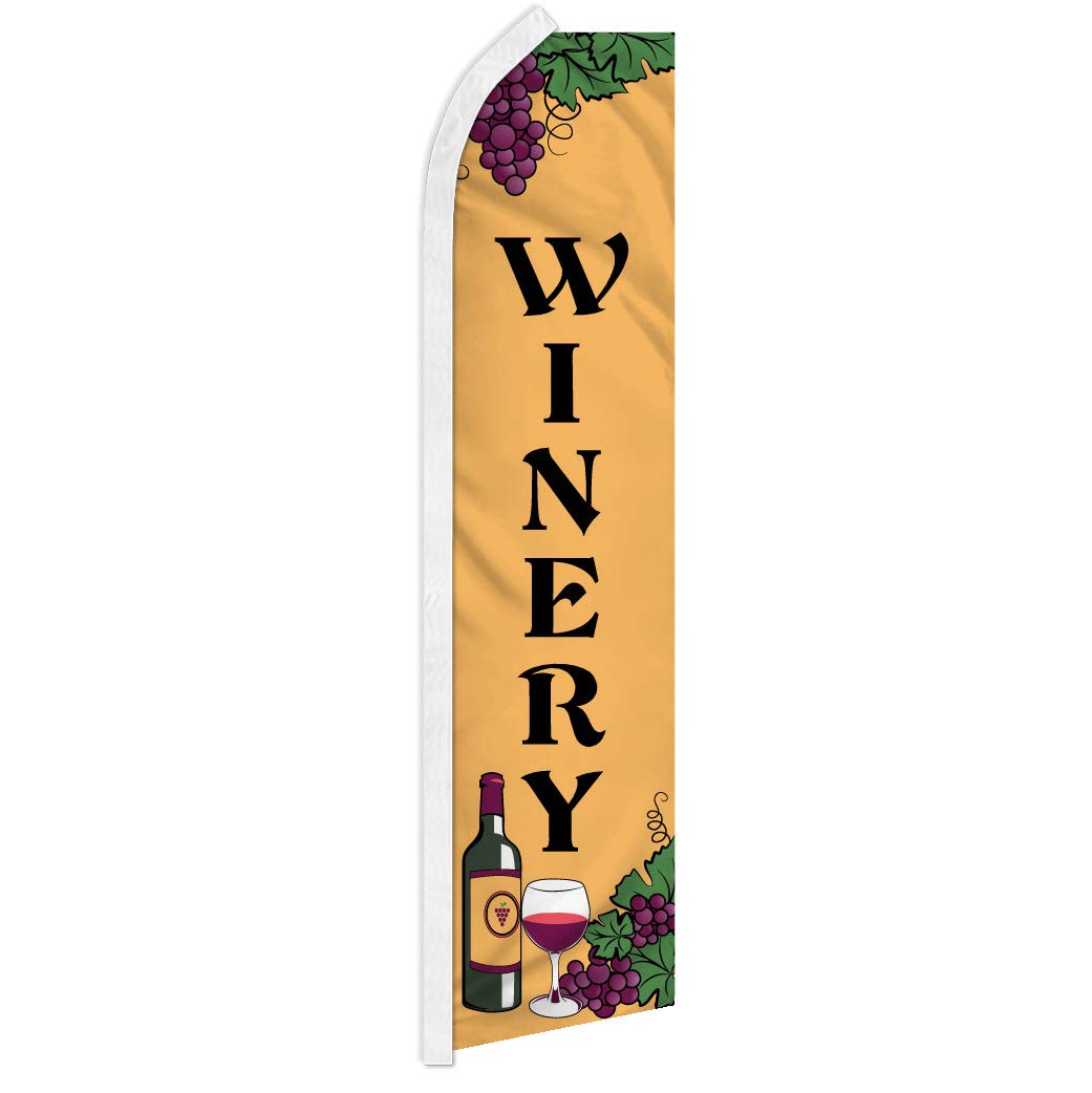 Infinity Republic Swooper Feather Flag - 11.5ft x 2.5ft, Perfect for Wineries & Restaurants