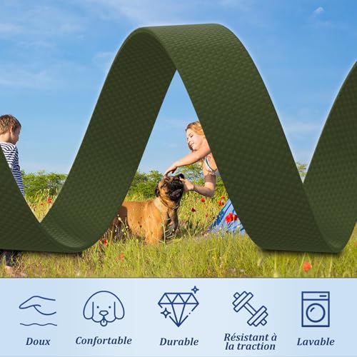 QRDA Dog Collar and Lead Set Army Green Personalized Adjustable Tactical Belt for Small Dogs Medium Dogs M - Image 4