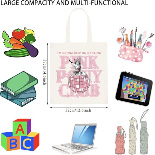 Image of WCGXKO Singer Pink Tote Bag Pride Music Fan Gift Song Lyrics Concert Merch