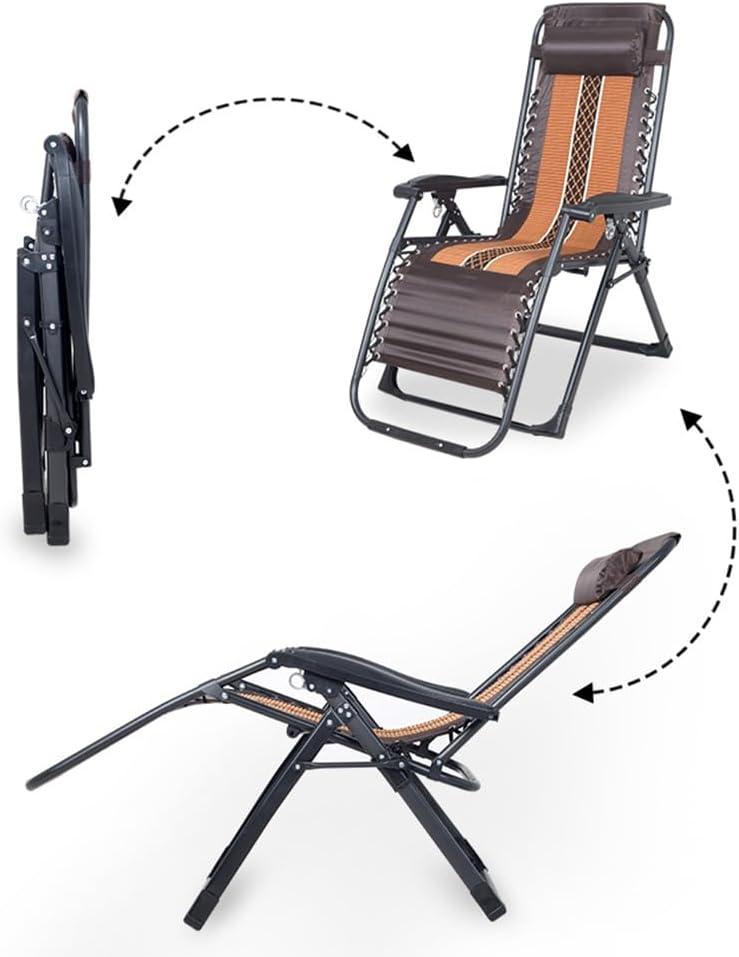 Patio Chair Zero Gravity Chair Lawn Chair Outdoor Folding Reclining Lounge Chair Adjustable with Removable Headrest and Cup Holder for Pool Deck Chair Camping Beach Garden