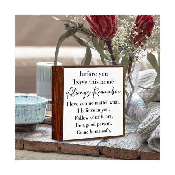 Inspirational house to live in farmhouse entryway decor wooden box always remember you are braver than you think rustic wood block plaque box sign for family friends shelf table decoration white  urban country home decor
