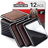 Furniture Sliders for Hardwood Floors X-Protector 12 PCS - 2” Furniture Floor Protectors – Premium Furniture Casters – Carpeted Pads – Moving Furniture Pads Sliders!