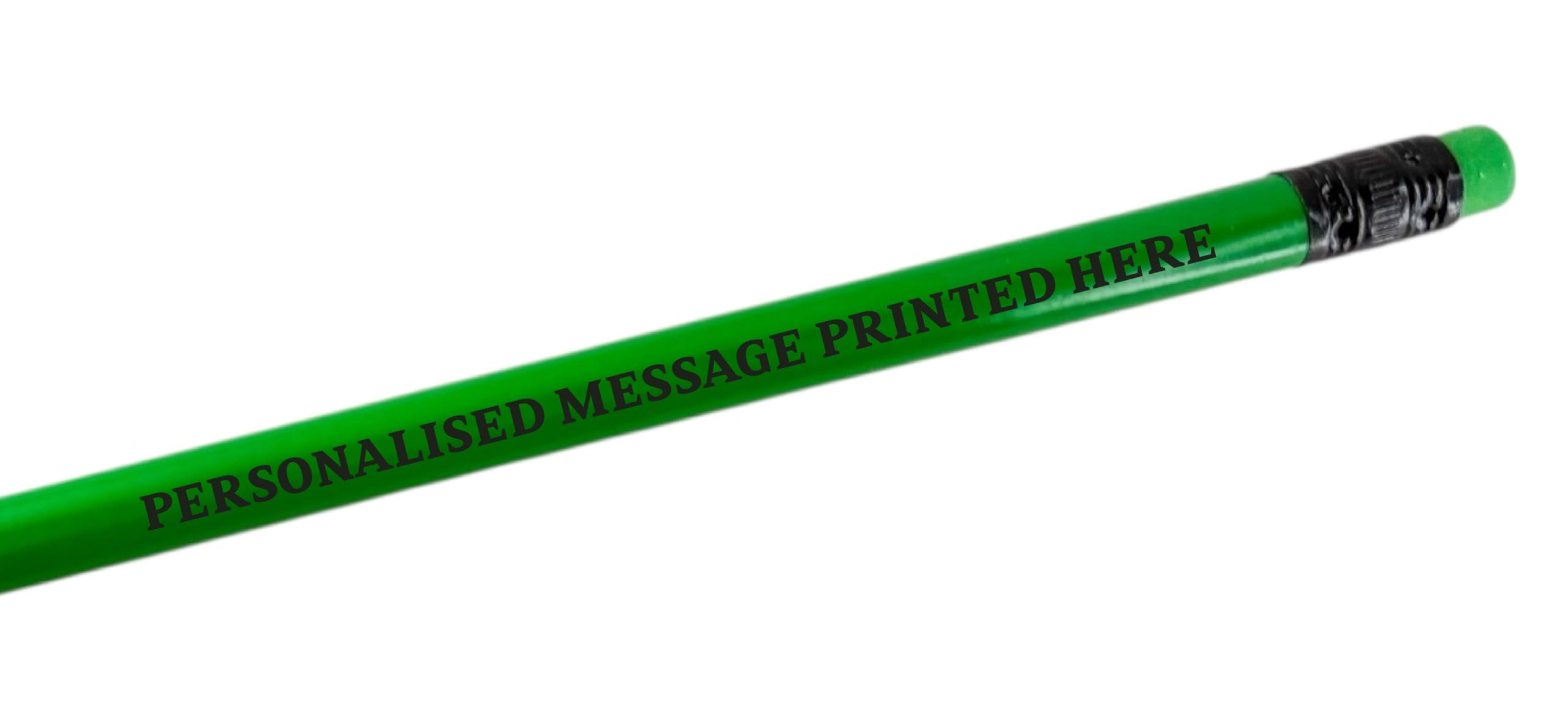 Personalised Pencils - Choice of Colours and Quantities (Neon Green, 1 Pencil)