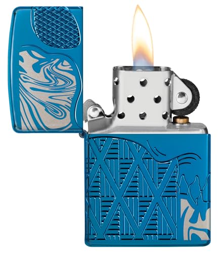 Encendedor Zippo Armor Blue con Calavera miniatura 3