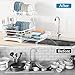 2 Tier Dish Drying Rack, Large Extendable Dish Racks for Kitchen Counter or Over Sink, Dishrack with Drainboard, 2-in-1 Anti-Rust Stainless Steel Dish Drainer with Utensil Holder & Cup Holder (white)