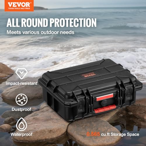image for VEVOR Weatherproof Hard Case, Heavy Duty Protective Dry Box Case with 