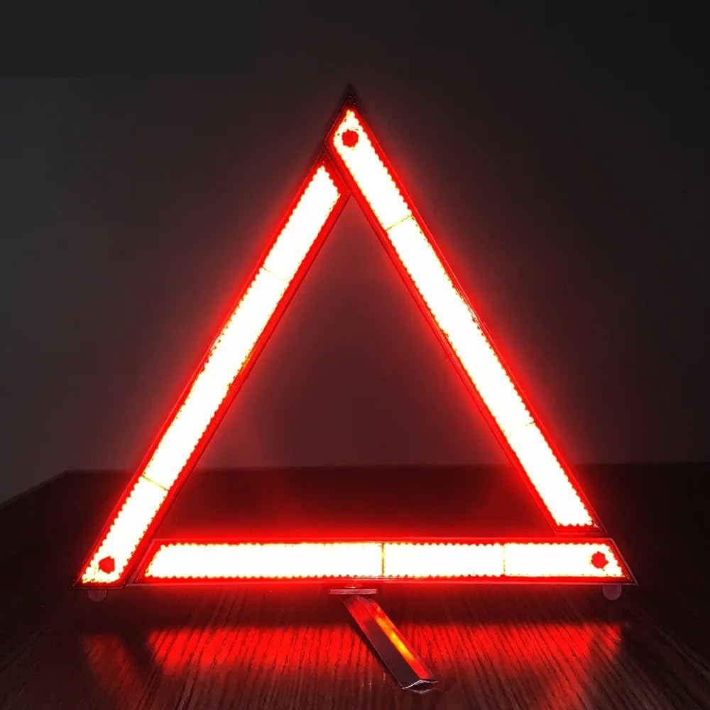 Triangolo Auto Treppiede Riflettente per avviso di Sicurezza Emergenza per Catarifrangente Triangolare Pieghevole per Auto | PC-4
