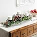 National Tree Company Artificial Christmas Centerpiece | Includes 3 Candle Holders, Red Berries, Pine Cones and Steal Base | Frosted Berry - 30 Inch