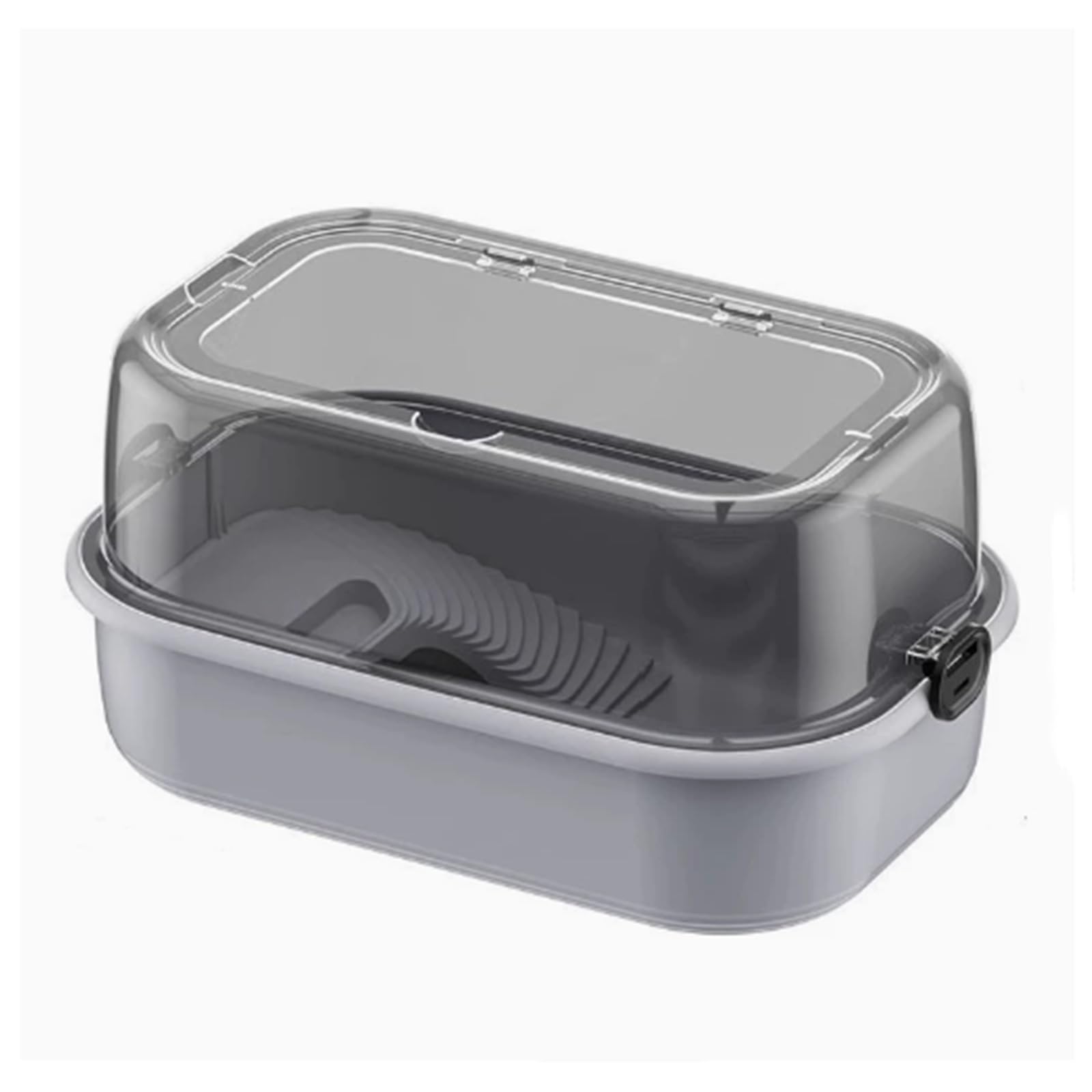 Hábitat del terrario Sun Terrace Turtle Villa Caja de alimentación Hábitat Perfecto for Sus Mascotas acuáticas Terrario del Acuario(Grey)