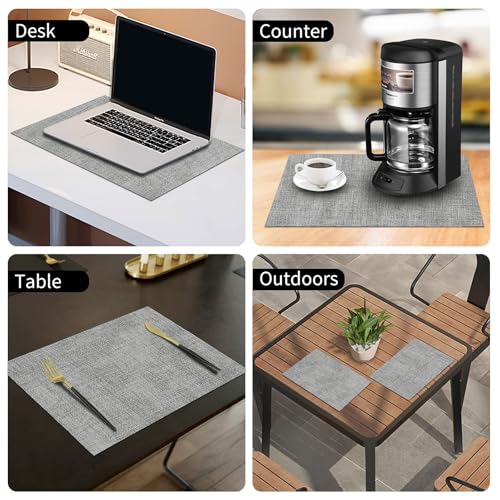 Homing Faux Leather Heat Resistant Placemats Set Of 6 thumb #5
