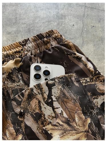 GORGLITTER Men's Camo Shorts Y2K Graphic Drawstring Waist Gym Track Shorts with Pockets4