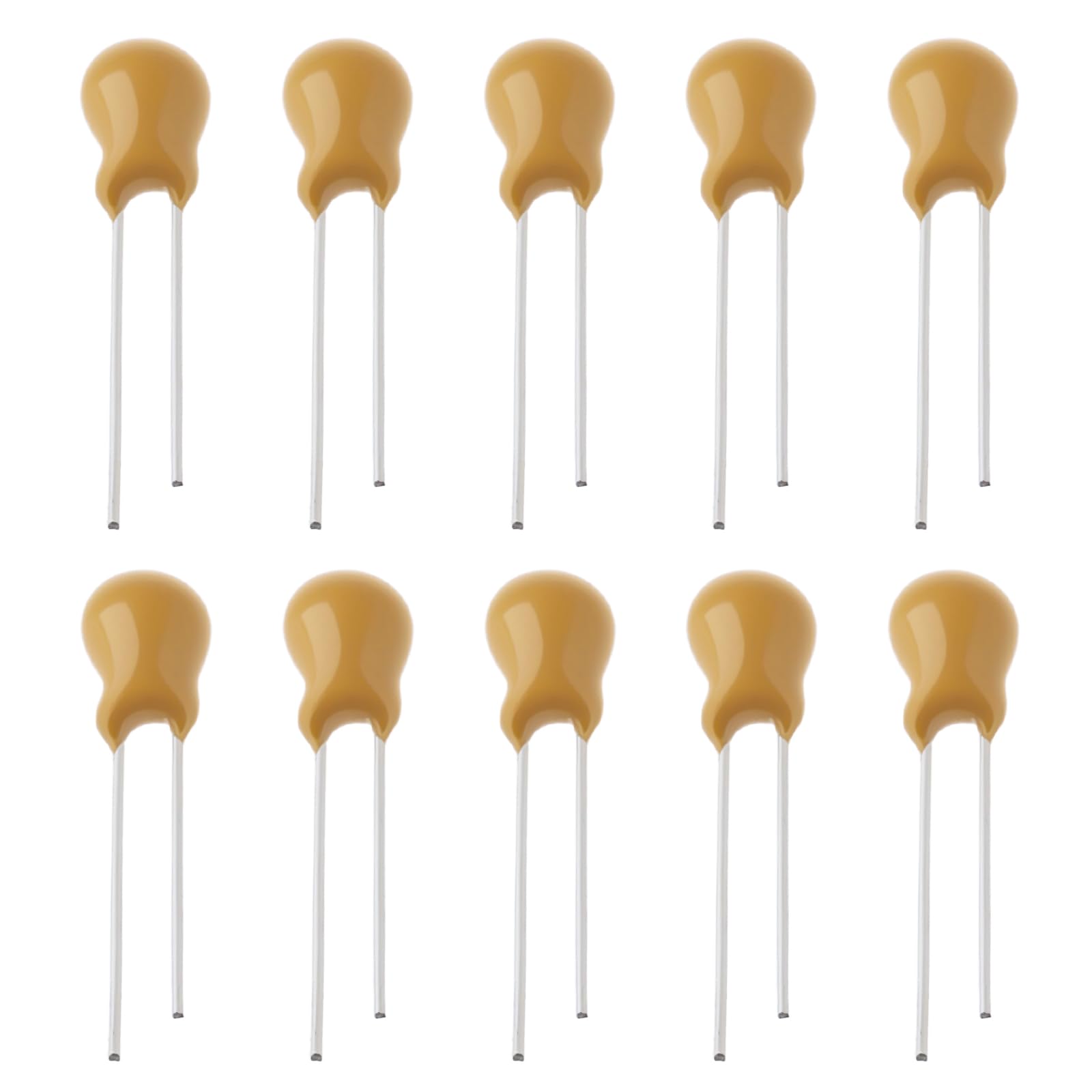 Lt Easiyl Yellow 10Pcs 10Uf 35V 2Pin Radial Dipped Tantalum Capacitors For Computer, Phone Equipment Diy Projects