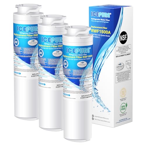 ICEPURE MSWF Refrigerator Water Filter Compatible with GE MSWF SmartWater 101820A 101821B 101821 RWF1500A 3 PACK