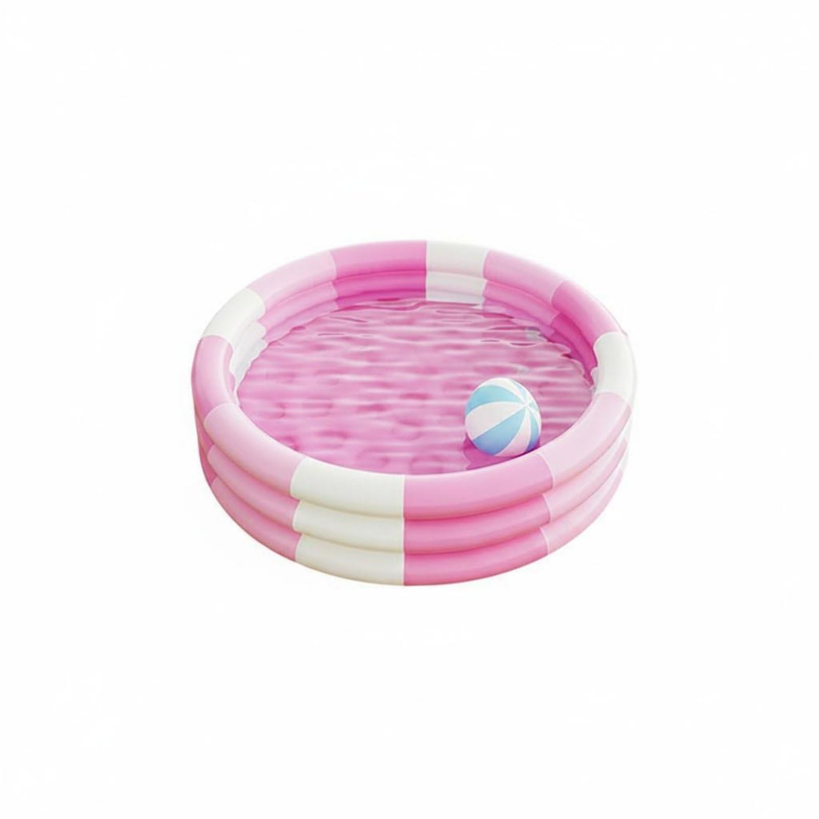 Flat Bottom 3 Loop Kiddie Pool Wide Rim Raised Loop Pool Shallow Kids Product Easy to Inflate for Children, Home, Family, 90 Three Ring - Pink | Home & Garden-image-16