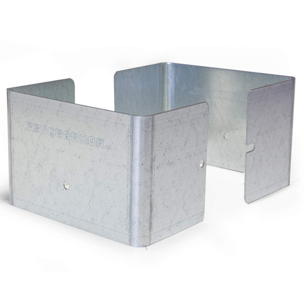 Fence Armor Fence Post Protection from Strimmer Damage (3" to 5" Inch Post) Galvanized Steel Post Protectors. (Buy as many as you need for same shipping cost) (Fits Post = 5x5 | 125x125mm)