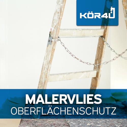 kör4u Malervlies 50m, 270g Abdeckvlies – Staubdichtes, Rutschfestes Malervlies für Renovierungen, Umzüge und Heimwerkerprojekte