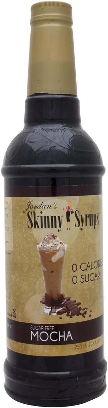 Jordan's Skinny Mixes Sugar Free Mocha Zero Carbs For Coffee, Tea, Lattes 1 Bottle (750 mL)