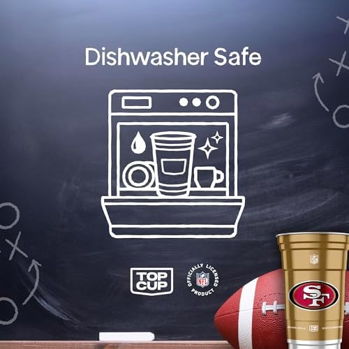 Top Cup NFL San Francisco 49ers 20 oz Reusable Aluminum Cups 20 Count | Officially Licensed, Durable, Reusable & Recyclable, Made in USA — view 3