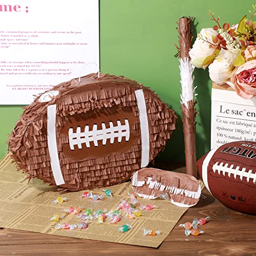 Football Pinata Kids Football Pinata For Birthday Decoration Football Pinata With Bat And Eye Mask For Boys Sports Birthday Party Football Birthday Party Supplies(15.4 X 10 X 3 Inch) #TOP4