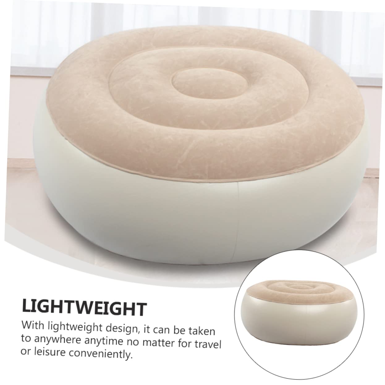 IMIKEYA Stool Portable Lazy Seat Flocked Surface Inflatable Footrest for Easy Travel