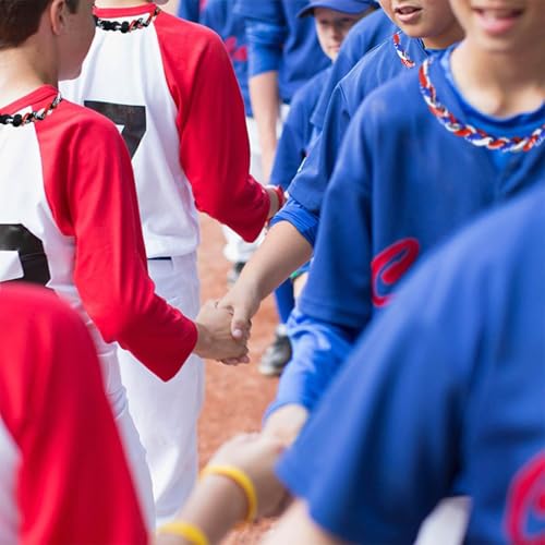 4 Pieces Baseball Player Necklaces with 3 Braided Rope and 2 Braided Rope, Tornado Titanium Necklaces for Boys and Men Softball Sport4