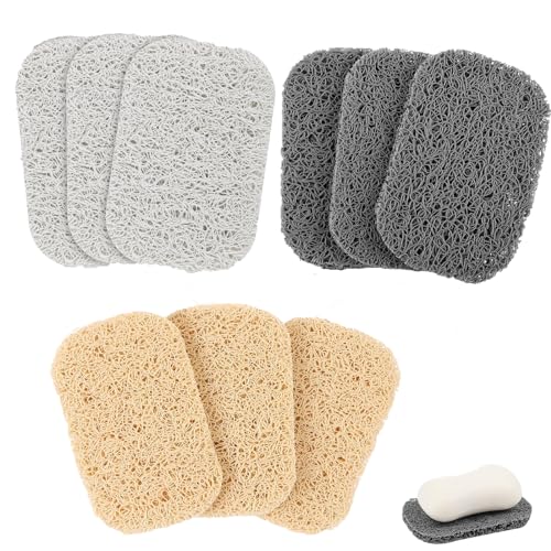 石鹸置き ソープセーバー 石鹸ケース ソープディッシュ 石鹸置き マグネット シャワー用 石けんケース シャワー用 お風呂 洗面所 速乾 節約| 9個セット - ベージュ3個 グレー 3個ホワイト3個