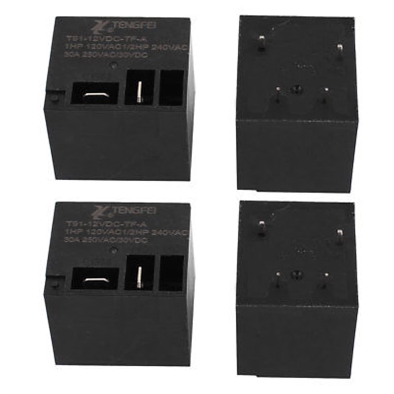 VDOQTLJT 10Pcs T91 DC12V 30A 4 Terminal SPST NO Miniature Power Coil Electromagnetic Relay