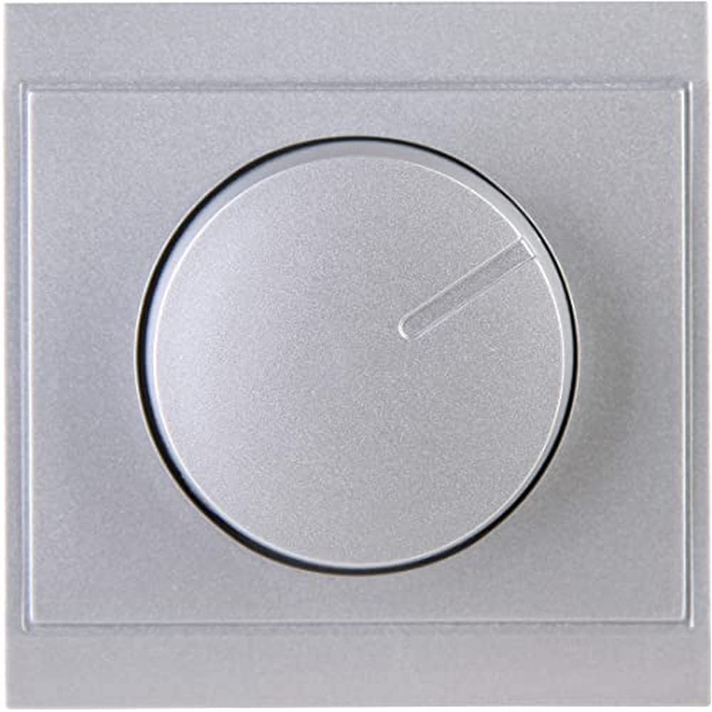 Kopp Malta 846220084 - Dimmer universale con interruttore a pressione, per LED, fase e fase, LED 3-100 Watt, lampadine a incandescenza 10-250 Watt, colore: Argento