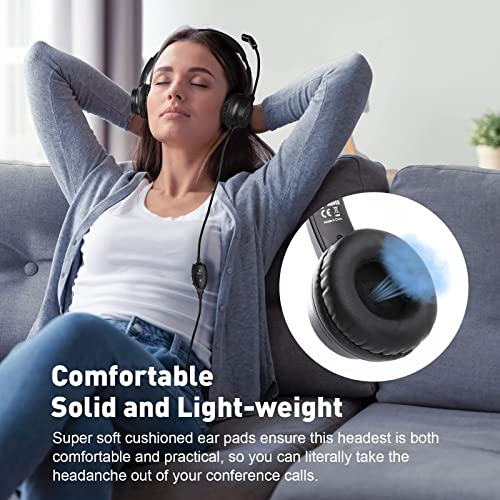 Eksa H12 Wired Over Ear Headphones With Mic Pc Computer, Wired 3.5Mm Connection, In-Line Control For Volume, Noise Cancelling For Iphone Samsung... - Image 4