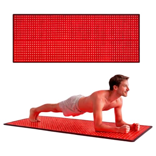 Nuvio Red Light Therapy Mat Full Body - 660nm & 850nm Infrared Pad for Back Muscle Recovery & Skin - Portable with Timer & 5 Intensity Levels 71 x 32