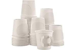 Kingzak Espresso White Paper Cups with Handles - 4 oz (50-Pack): Elevate Your Coffee Experience