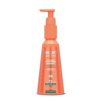BBLUNT Advanced Smoothening Shampoo with Keratin & Hyaluronic Acid - 300ml Makes Hair Frizz-Free & Straighter | Gently Cleanses | Adds Spectacular Shine | SLS & Paraben-Free | For Men & Women - image, photos