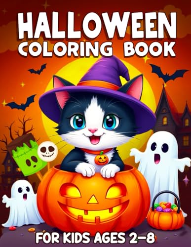 Halloween Coloring Book for Kids: Ages 2-8, Fun and Easy Halloween Coloring Pages (Halloween Gifts for Kids)