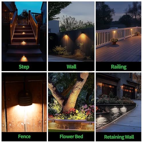 Image of Low Voltage Deck Light - 12V LED Step Light Outdoor, 2700K /3000K /3500K /4000K /5000K Adjustable, IP65 Waterproof Hardwired Aluminum Lighting Oil-Rubbed Bronze for Yard Fence Handrail Wall