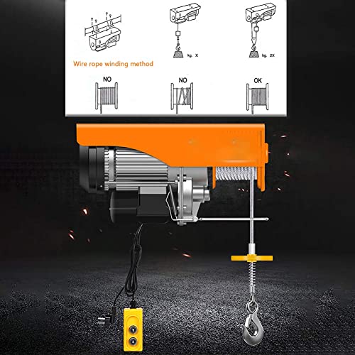 Image of Electric Hoist Cable Winch 1150W with Wireless Remote Control Mini Hoist Lifting Winch Crane Lifting Height, for Home Shop Workshop (20m PA500)
