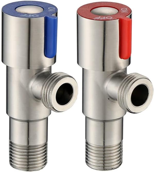 Rubik Angle Valve Set, SUS304 Stainless Steel G1/2 Thread For Hot & Cold Water Flow Control