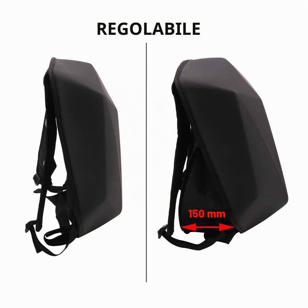JFG RACING Zaino Rigido Moto, A Forma di Diamante in Fibra di Carbonio Impermeabile Capiente (30 L) per Attività all’aperto Viaggi Campeggio Ciclismo