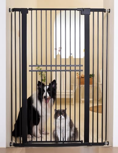 No Pawblems 55' Extra Tall Pet Gate for Cat/Dog, 29-40' Wide Auto Close Tall Dog Gate for...