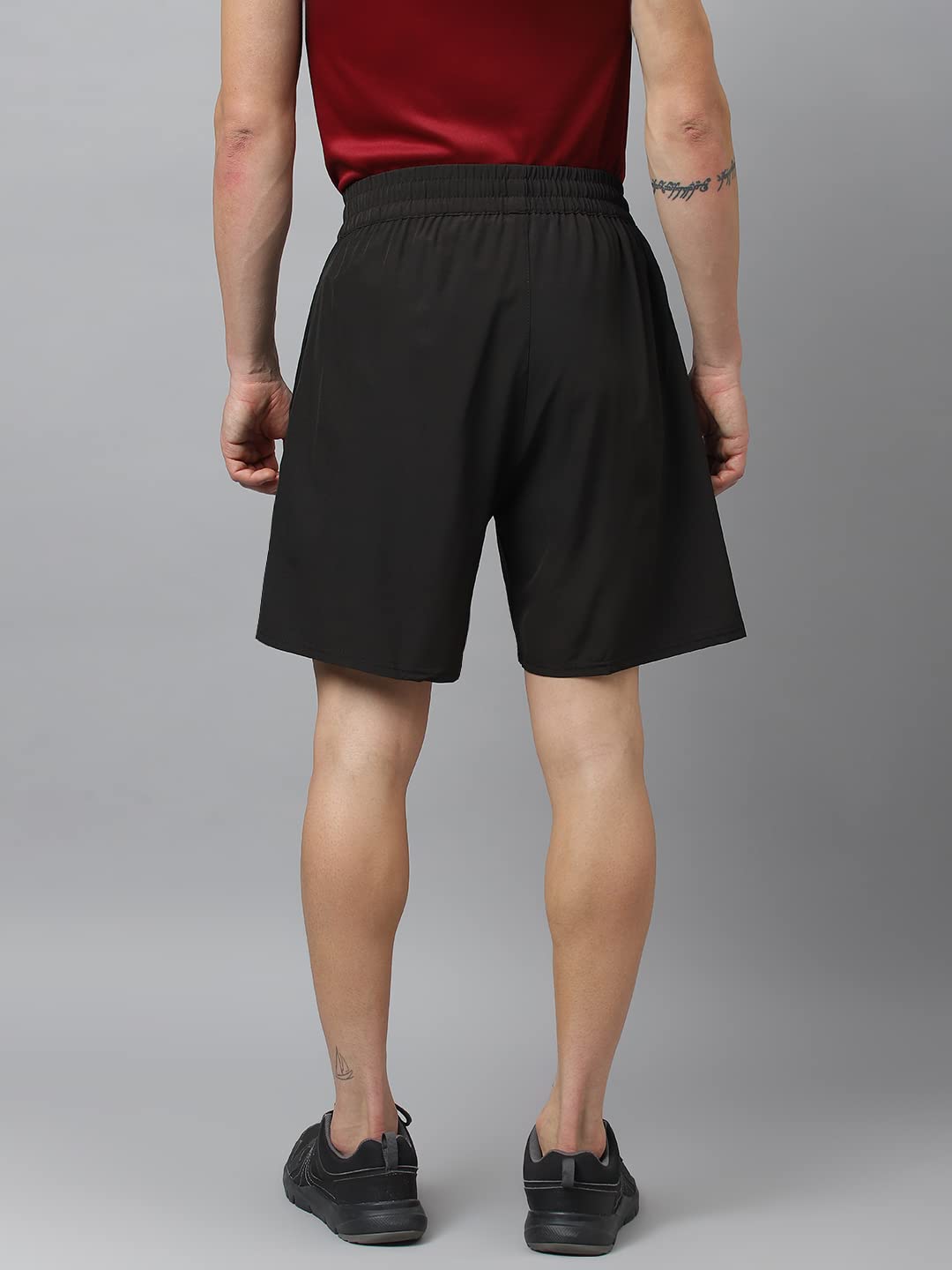 ATICX Polyester Shorts for Men - Quick Dry Lightweight with Zipper Pockets - Gym, Running, Jogging, Training Half Pants for Basketball, Swimming, Badminton, Outdoor & Home Wear, Signature Black, XXL - Image 4 thumbnail
