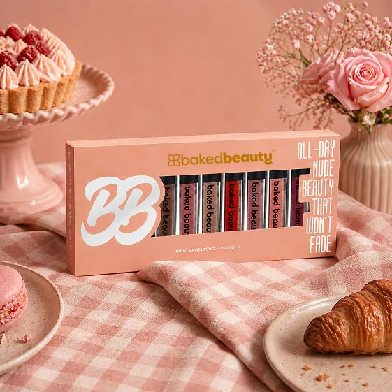 BAKED BEAUTY Matte Finish Liquid Lipstick | Pack of 9 | 1.5ml x 9 | Vitamin E | Shea Butter | Lightweight & Long-Lasting | Transfer & Waterproof-image-9
